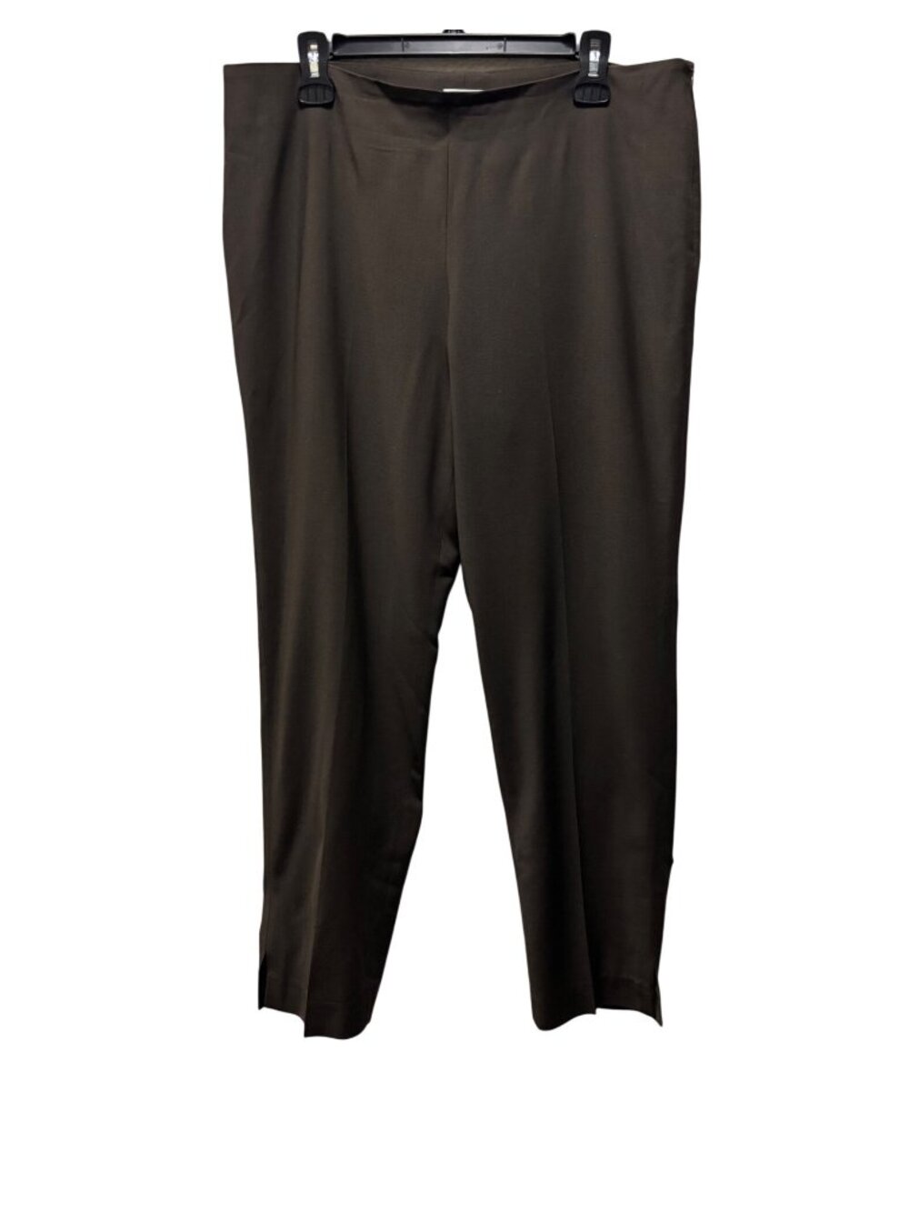 Brunello Cucinelli Womens Brown Virgin Wool Blend Side Zip Dress Pants Size 14